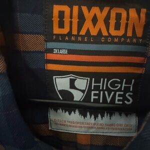 DIXXON Blue and Orange Plaid Flannel high five